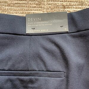 Ann Taylor Devin Slim Fit Navy Trousers